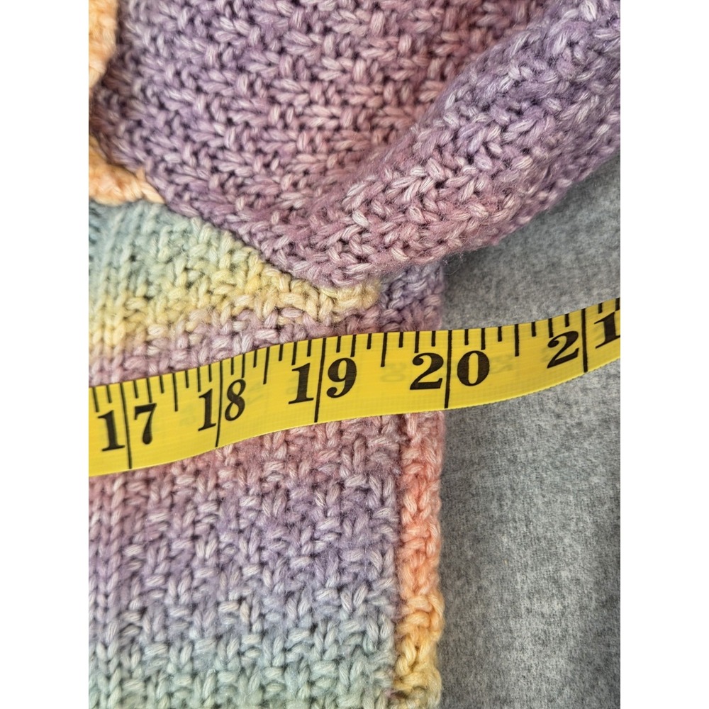 LOFT Spacedye Ruffle Sleeve Rainbow Ombré Sweater Womens L PRIDE Blogger Fav - Picture 4 of 8